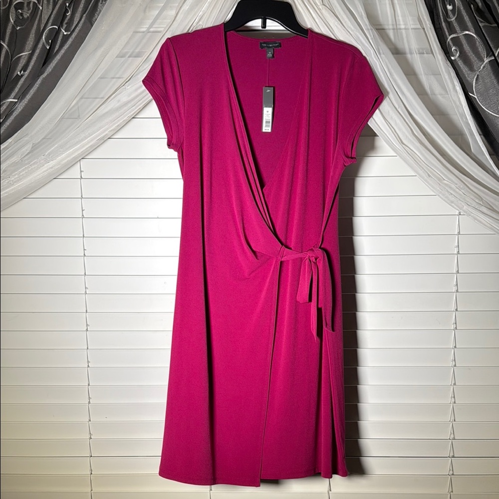 The Limited Pink Ruched Wrap Mini Dress